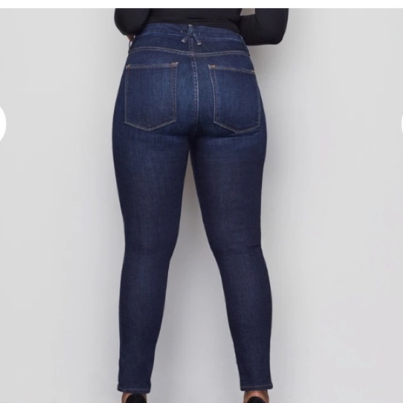Good American Good Legs Crop Jeans High Rise Dark Wash Women's 16 - Picture 2 of 9